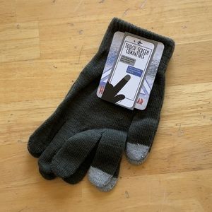 Dark gray touchscreen compatible kids gloves